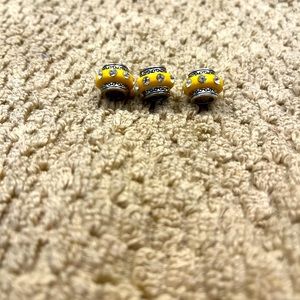 Set of 3 Brighton retired spacers, yellow with crystals accents.